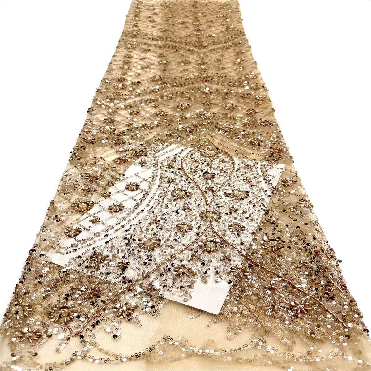 Beaded Tulle Fabric - 5 Yards | COD HN750