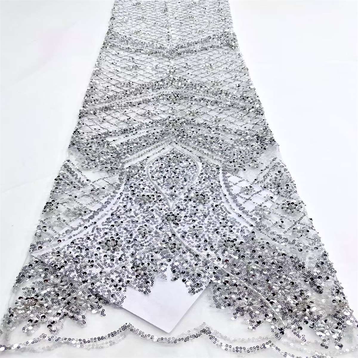 Beaded Tulle Fabric - 5 Yards | COD HN750