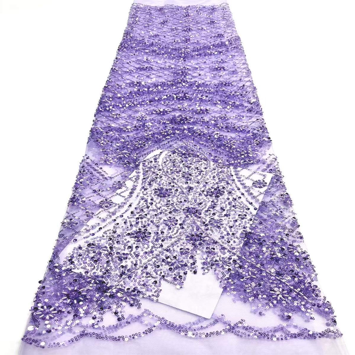 Beaded Tulle Fabric - 5 Yards | COD HN750