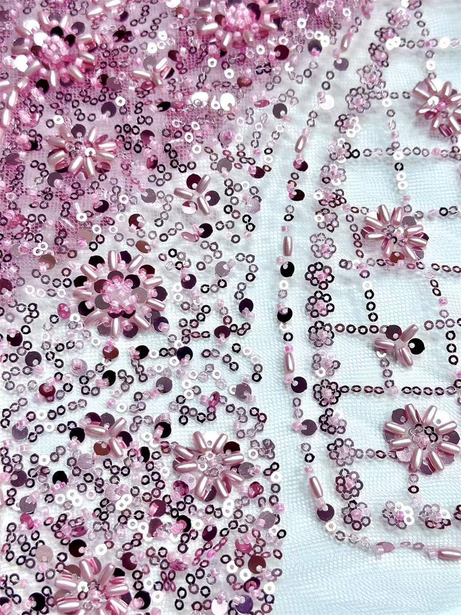 Beaded Tulle Fabric - 5 Yards | COD HN750