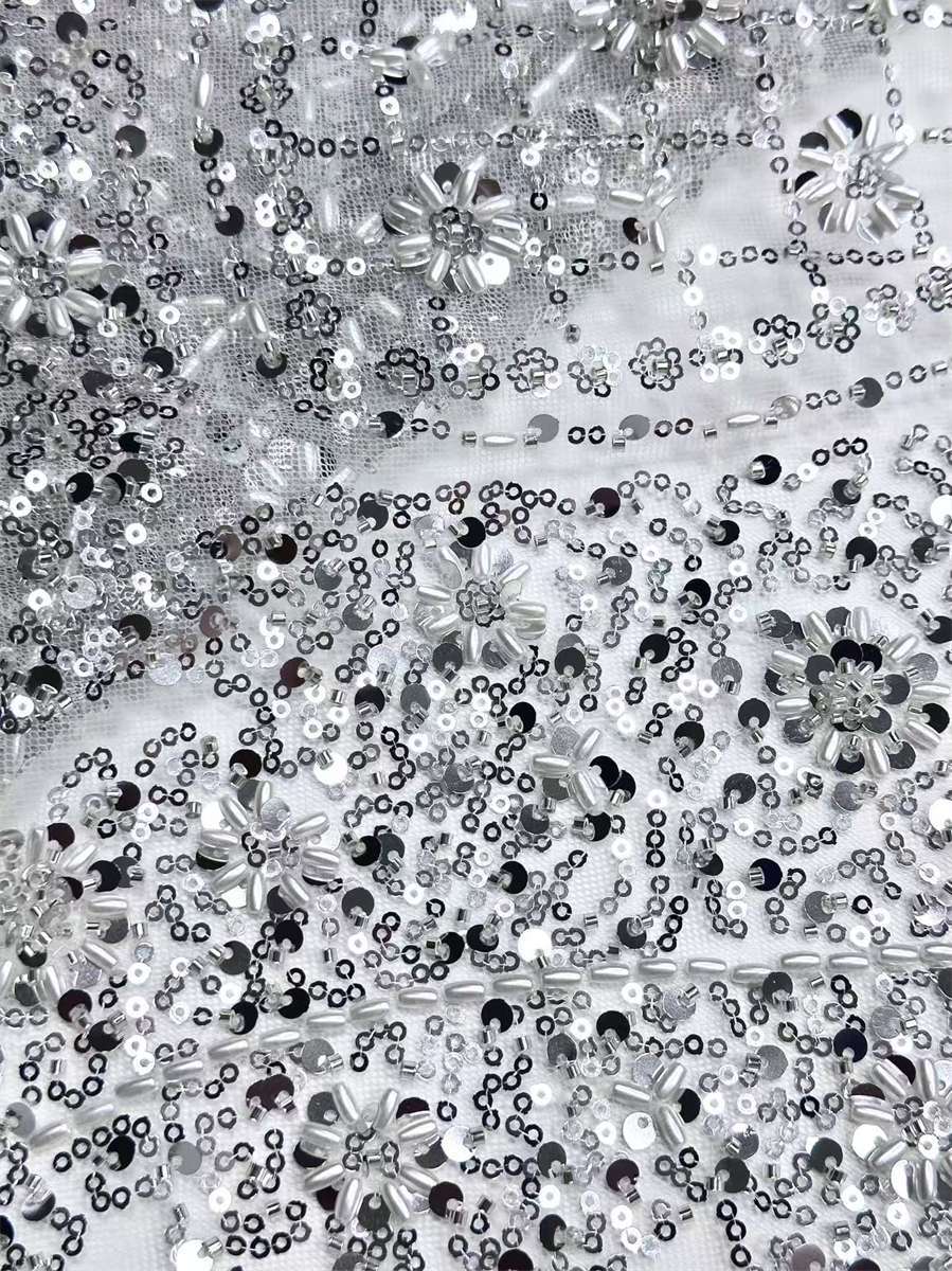 Beaded Tulle Fabric - 5 Yards | COD HN750