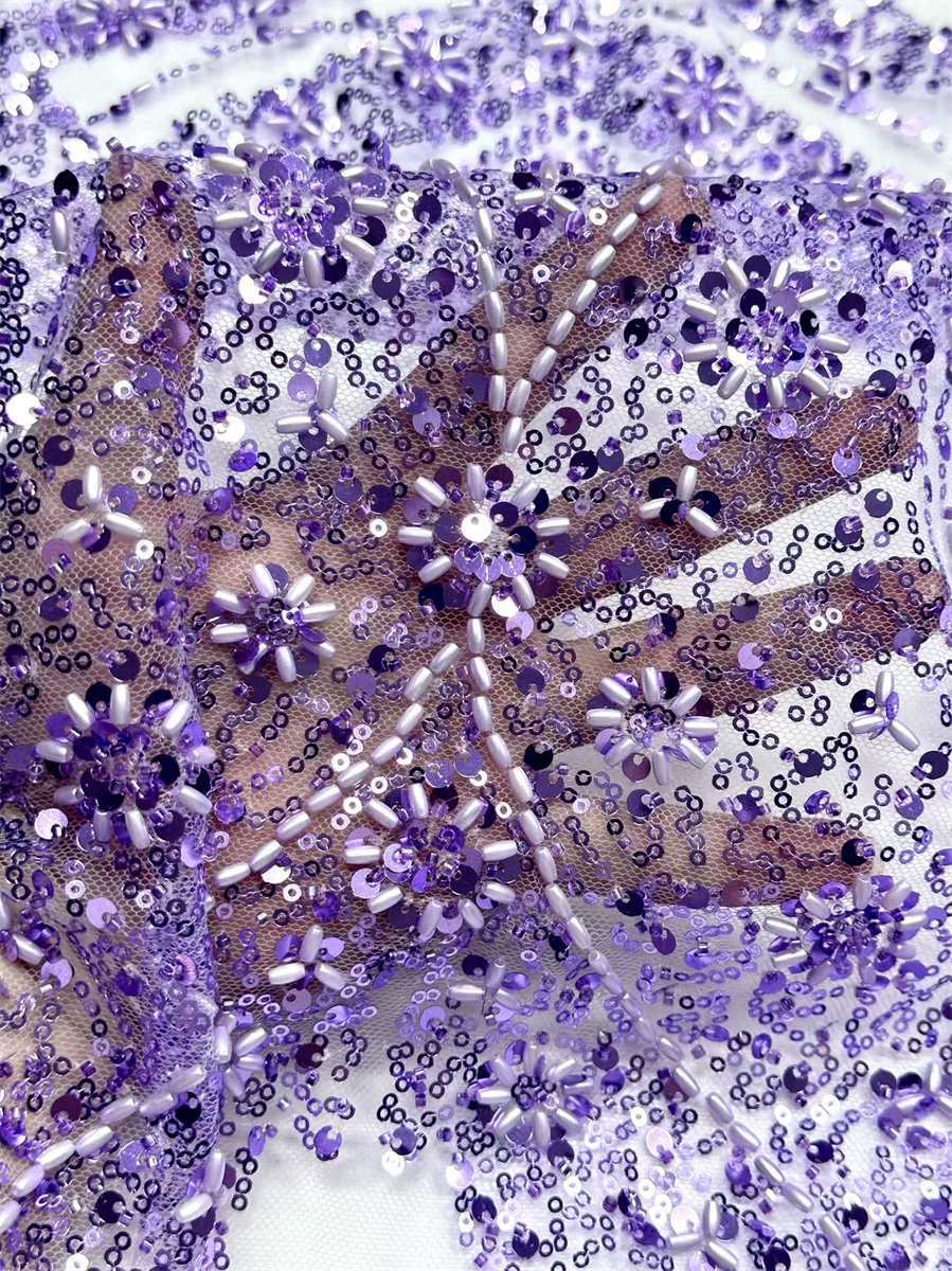 Beaded Tulle Fabric - 5 Yards | COD HN750
