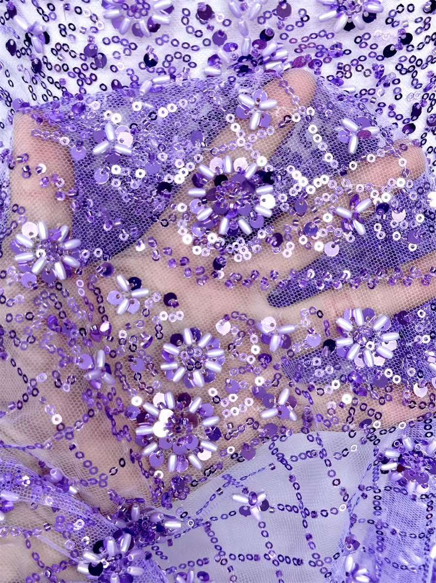 Beaded Tulle Fabric - 5 Yards | COD HN750