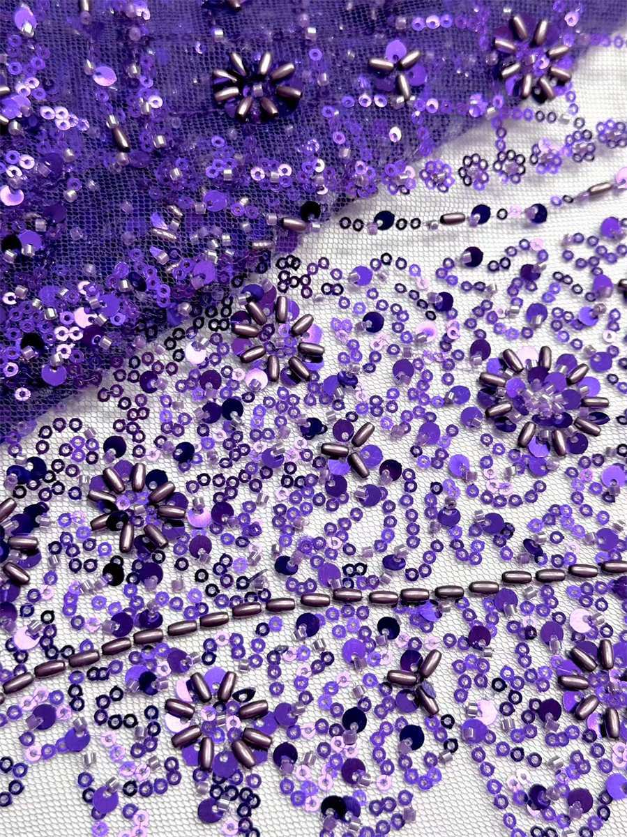 Beaded Tulle Fabric - 5 Yards | COD HN750
