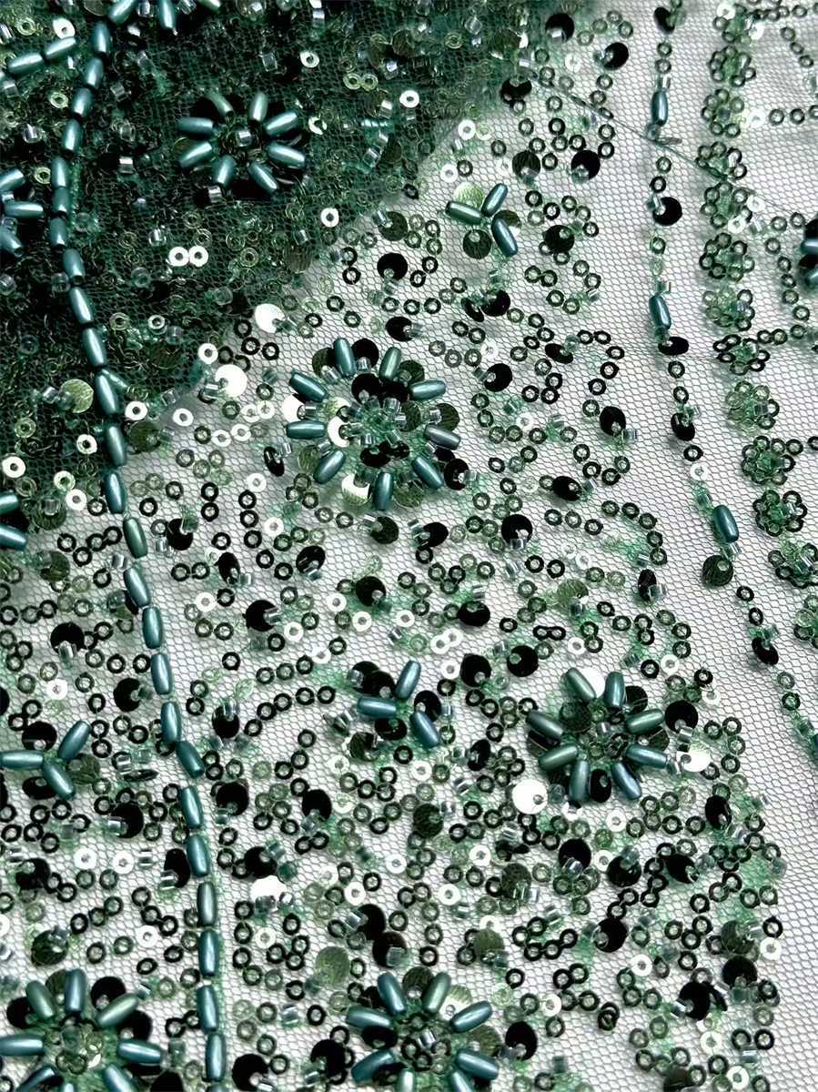 Beaded Tulle Fabric - 5 Yards | COD HN750