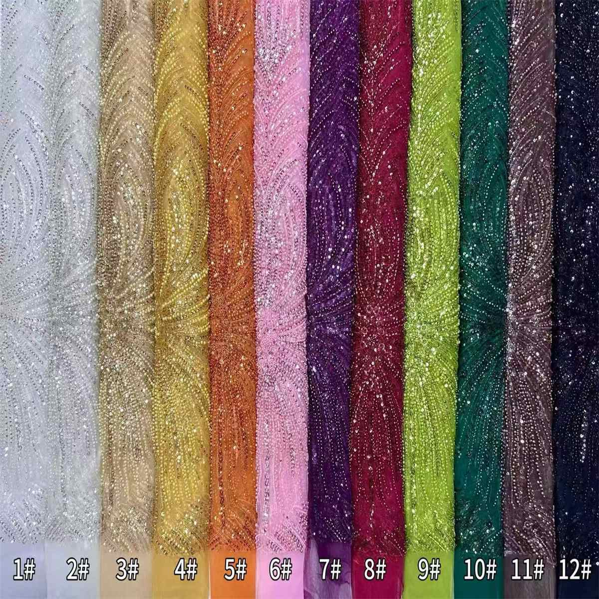 Beaded Tulle Fabric - 5 Yards | COD HN752