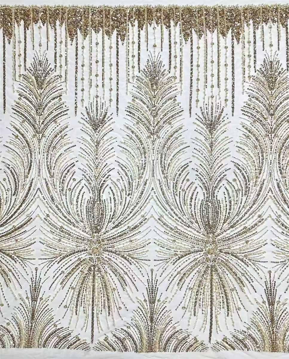 Beaded Tulle Fabric - 5 Yards | COD HN752