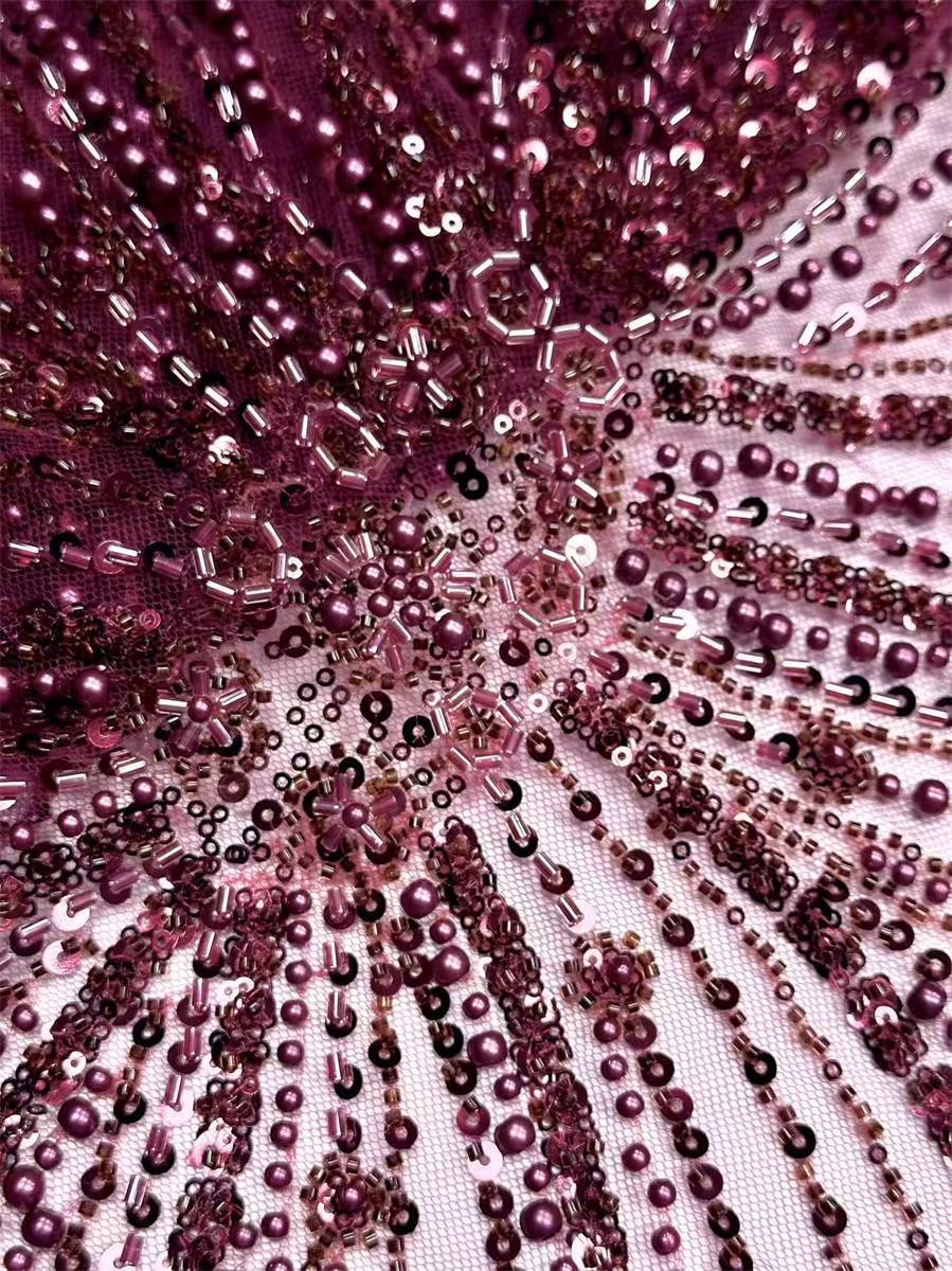 Beaded Tulle Fabric - 5 Yards | COD HN752