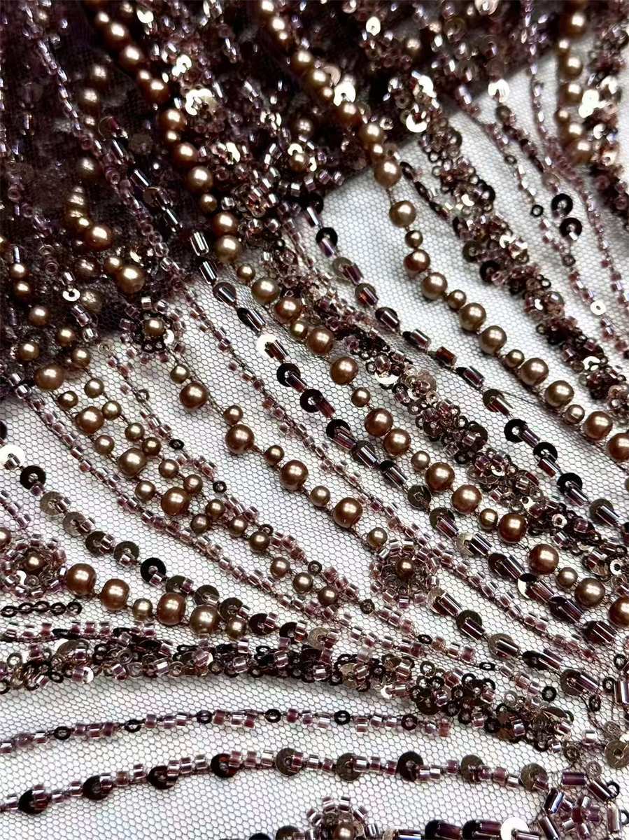 Beaded Tulle Fabric - 5 Yards | COD HN752