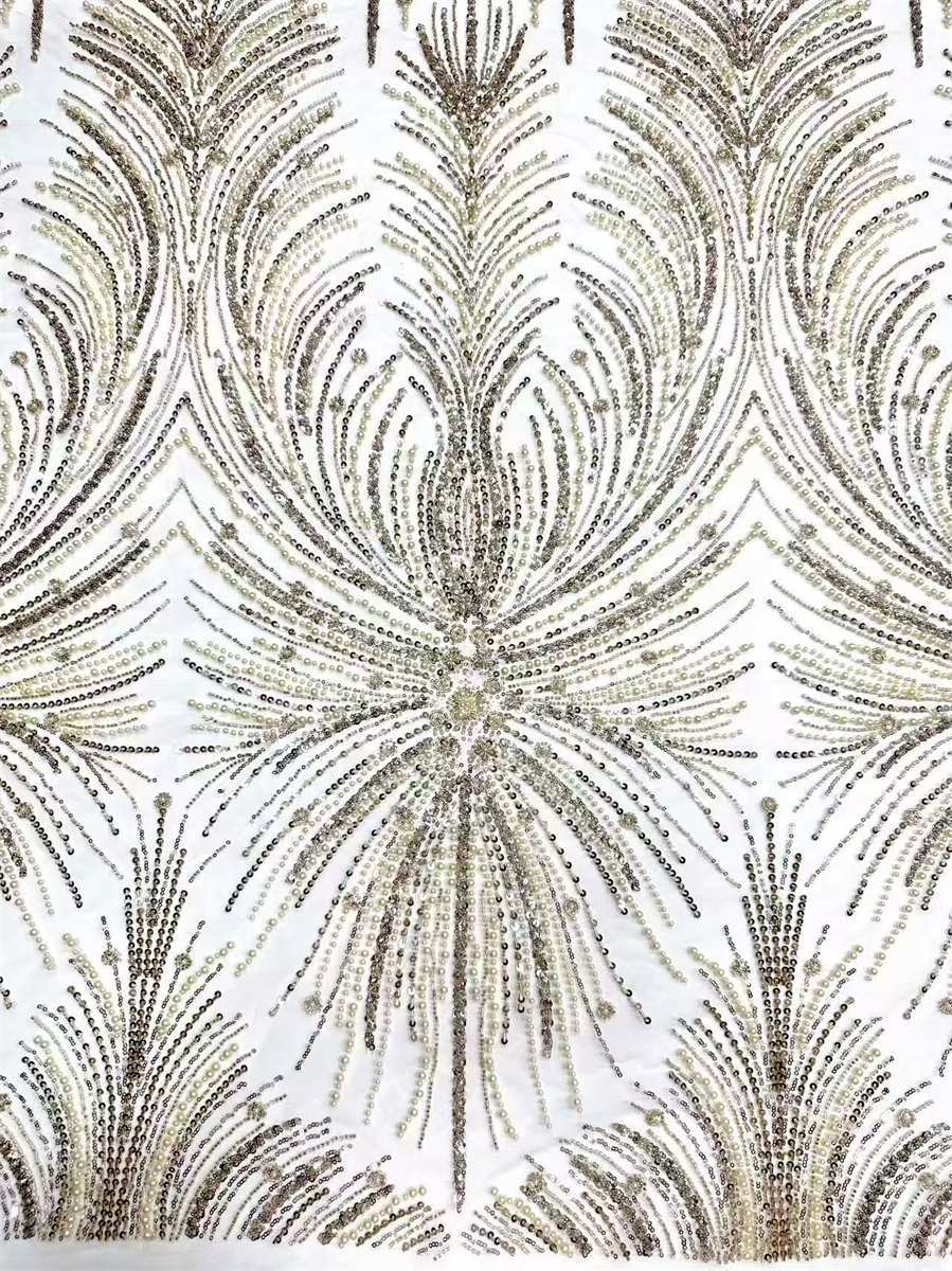 Beaded Tulle Fabric - 5 Yards | COD HN752