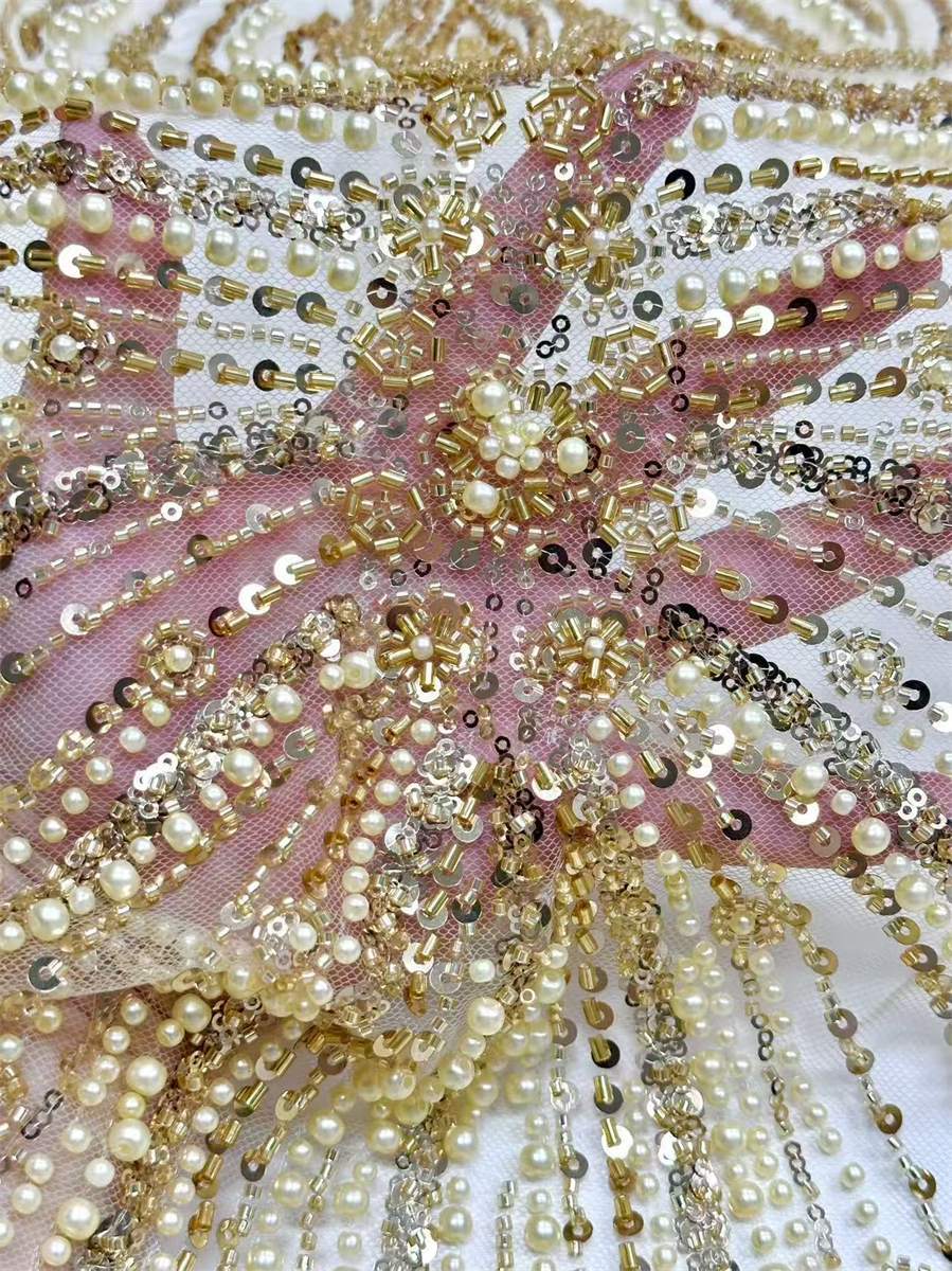 Beaded Tulle Fabric - 5 Yards | COD HN752