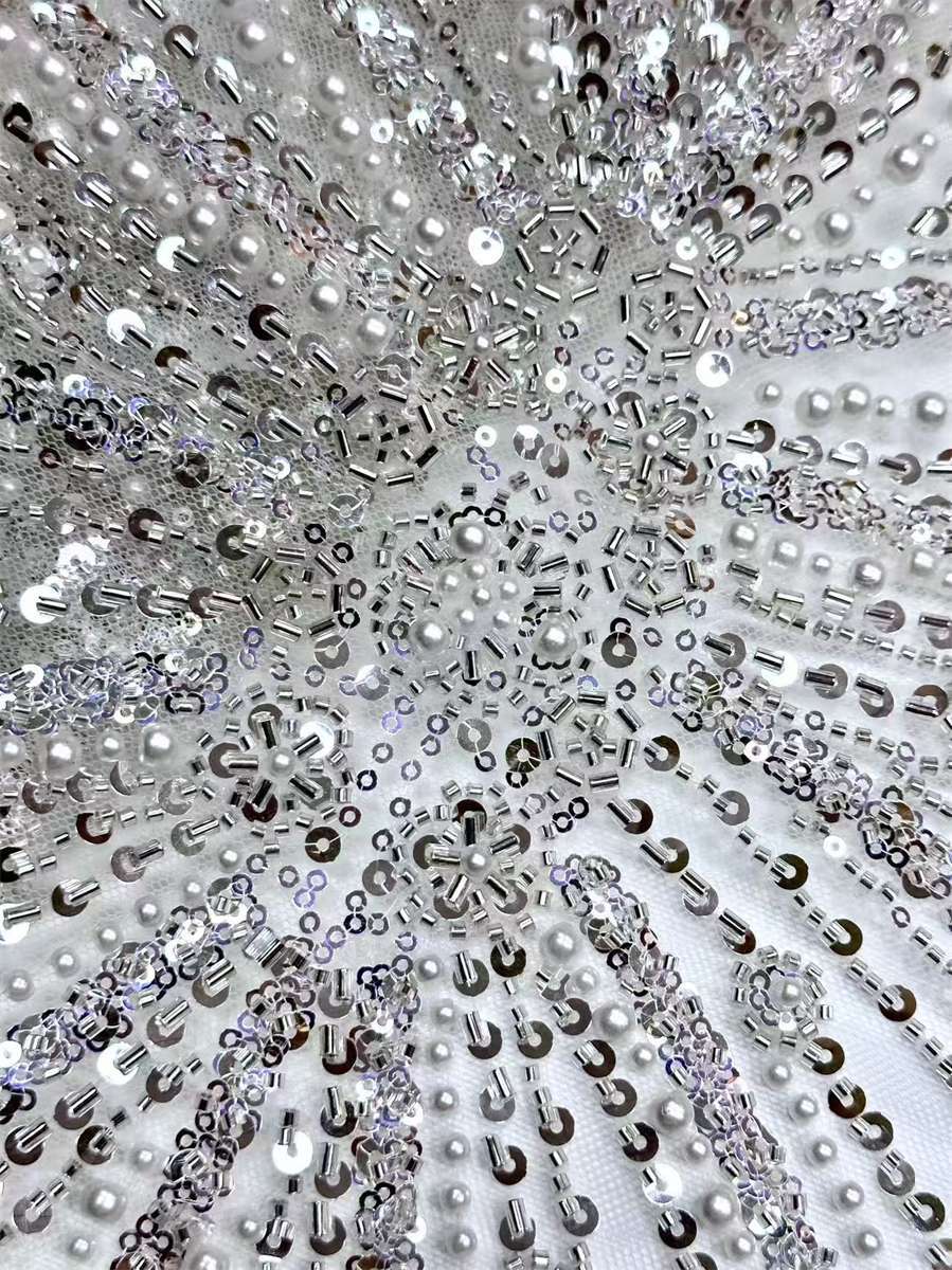 Beaded Tulle Fabric - 5 Yards | COD HN752