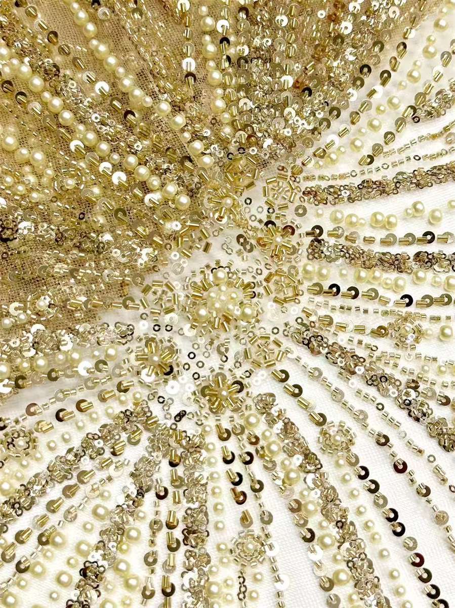 Beaded Tulle Fabric - 5 Yards | COD HN752