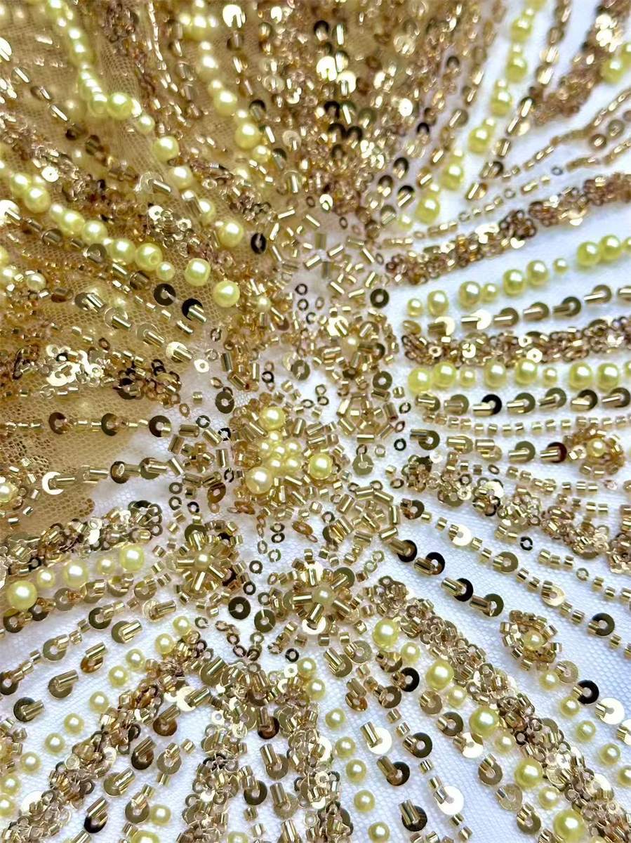 Beaded Tulle Fabric - 5 Yards | COD HN752