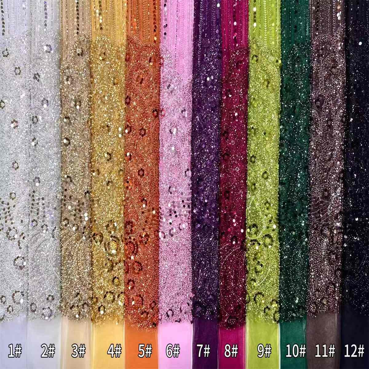 Beaded Tulle Fabric - 5 Yards | COD HN753
