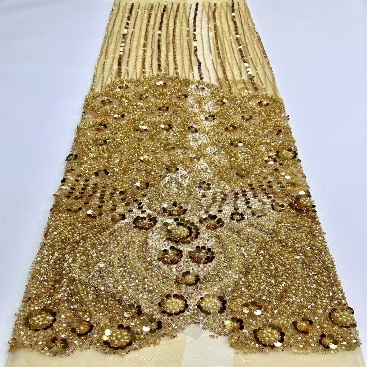 Beaded Tulle Fabric - 5 Yards | COD HN753