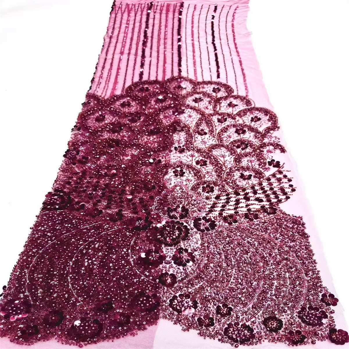 Beaded Tulle Fabric - 5 Yards | COD HN753