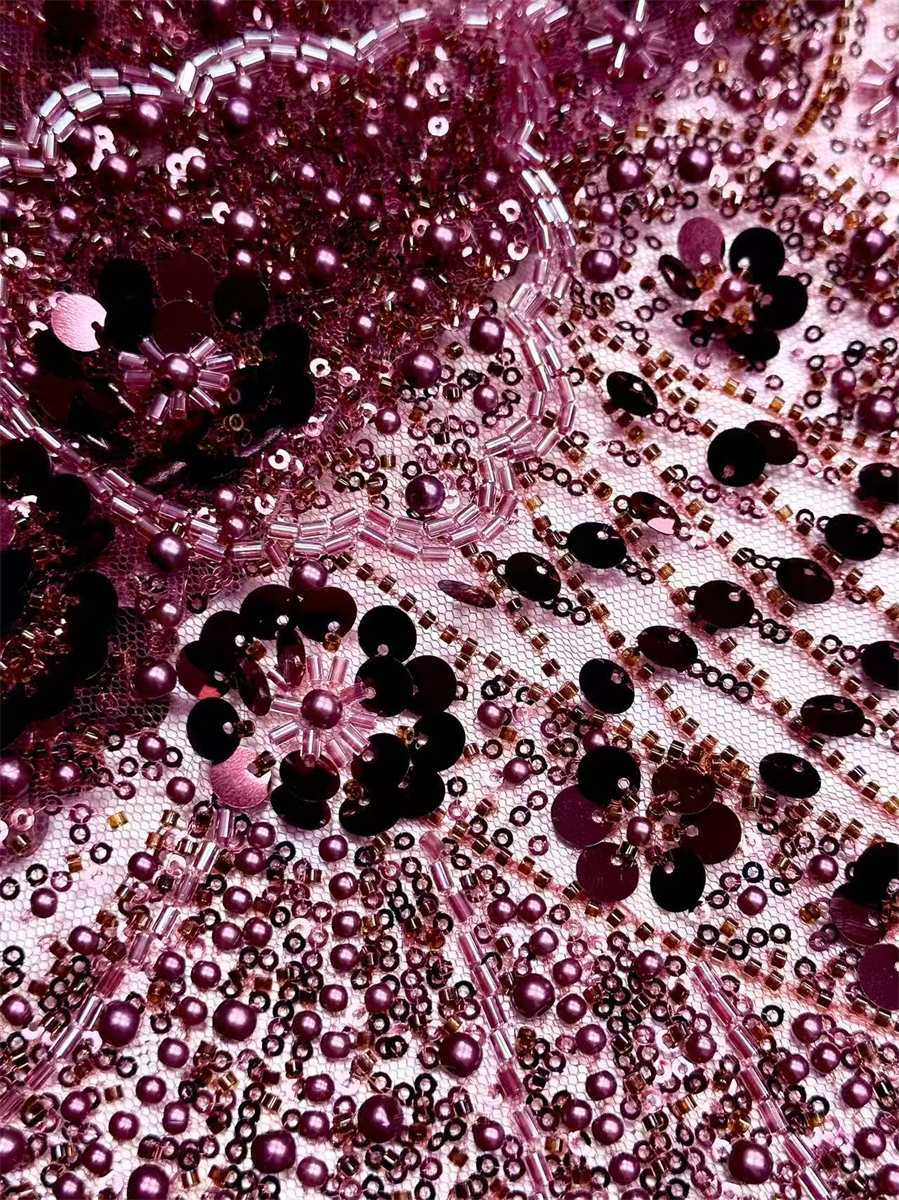 Beaded Tulle Fabric - 5 Yards | COD HN753