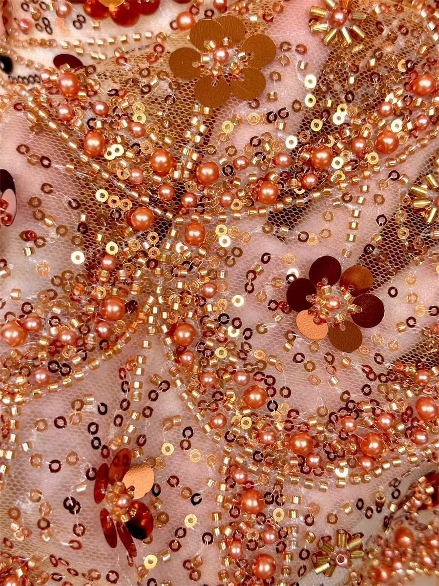 Beaded Tulle Fabric - 5 Yards | COD HN753