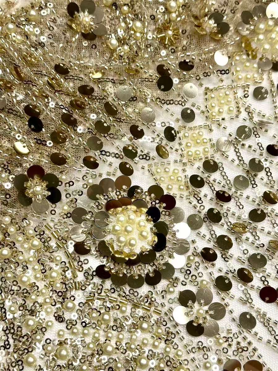 Beaded Tulle Fabric - 5 Yards | COD HN753