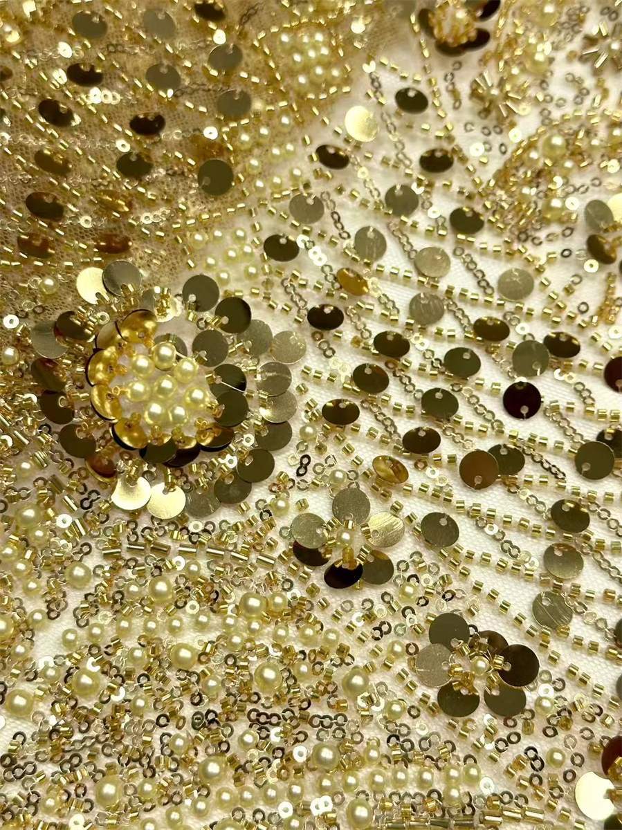 Beaded Tulle Fabric - 5 Yards | COD HN753