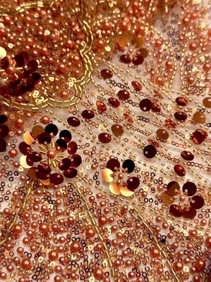Beaded Tulle Fabric - 5 Yards | COD HN753