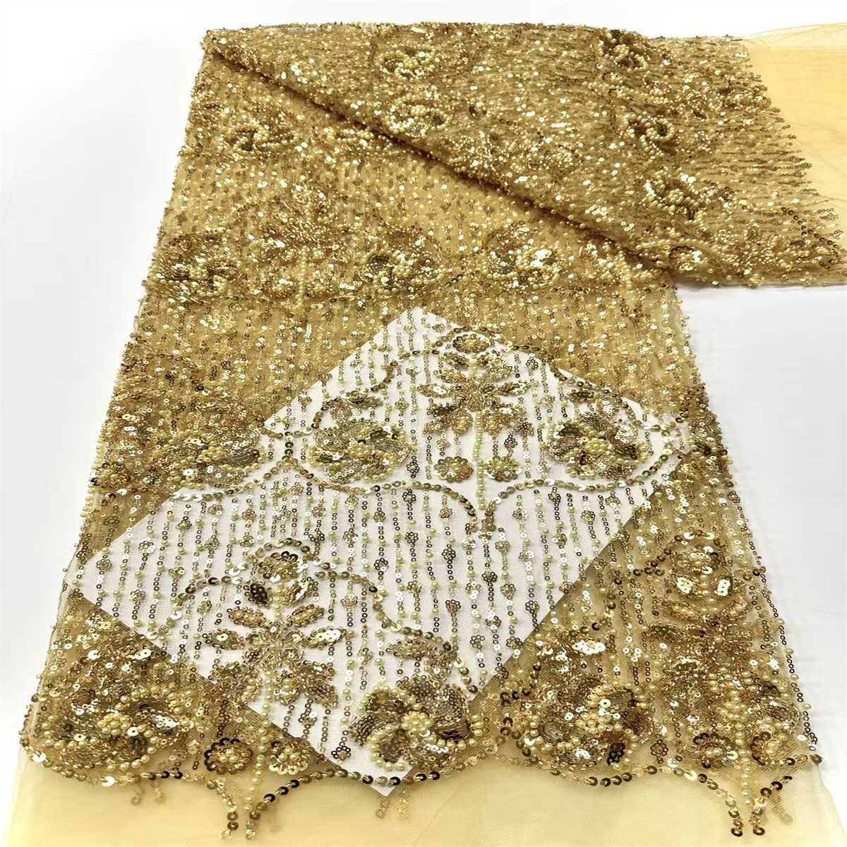 Beaded Tulle Fabric - 5 Yards | COD HN756