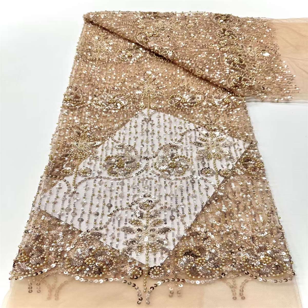 Beaded Tulle Fabric - 5 Yards | COD HN756