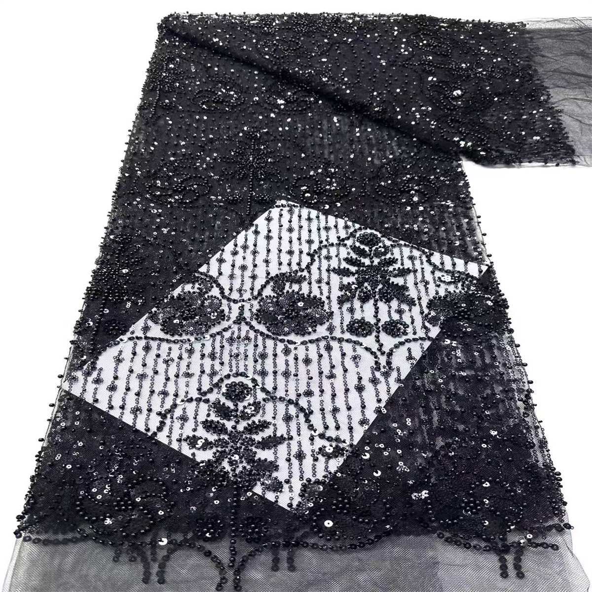Beaded Tulle Fabric - 5 Yards | COD HN756