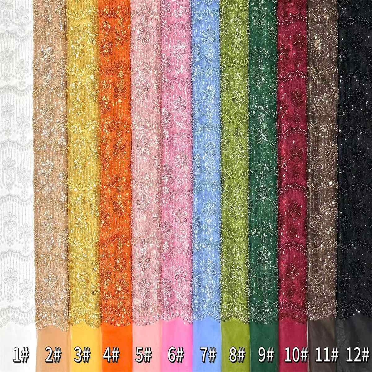 Beaded Tulle Fabric - 5 Yards | COD HN756