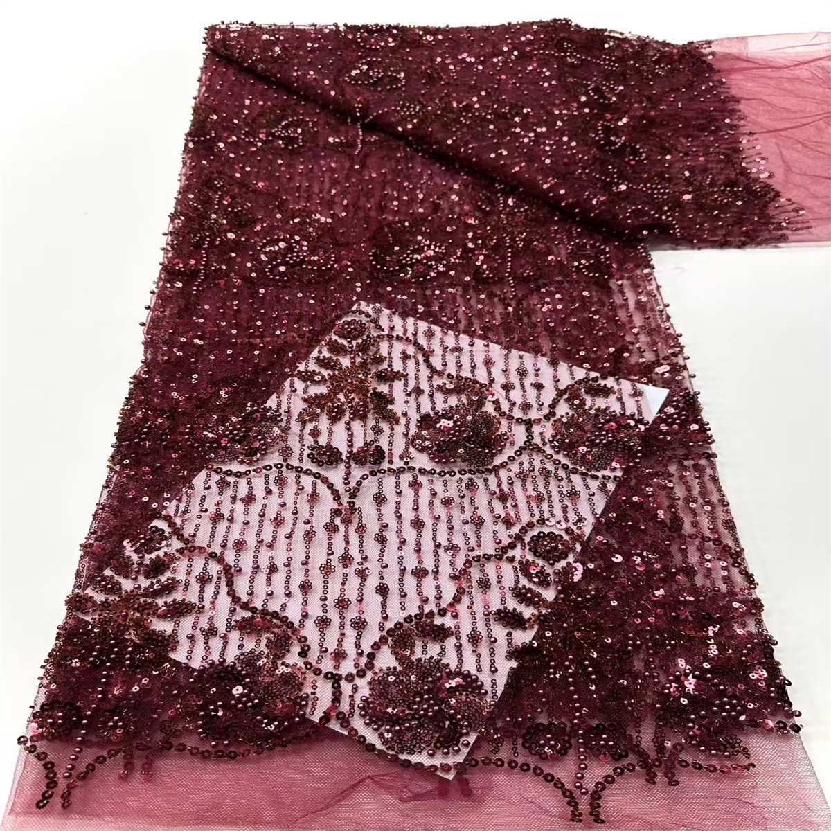 Beaded Tulle Fabric - 5 Yards | COD HN756