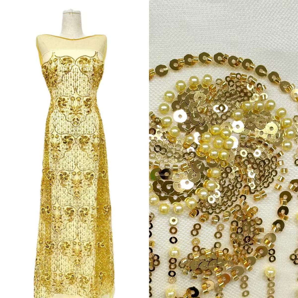 Beaded Tulle Fabric - 5 Yards | COD HN756