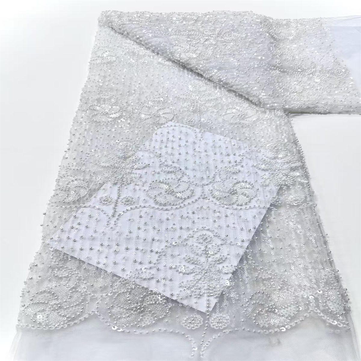 Beaded Tulle Fabric - 5 Yards | COD HN756