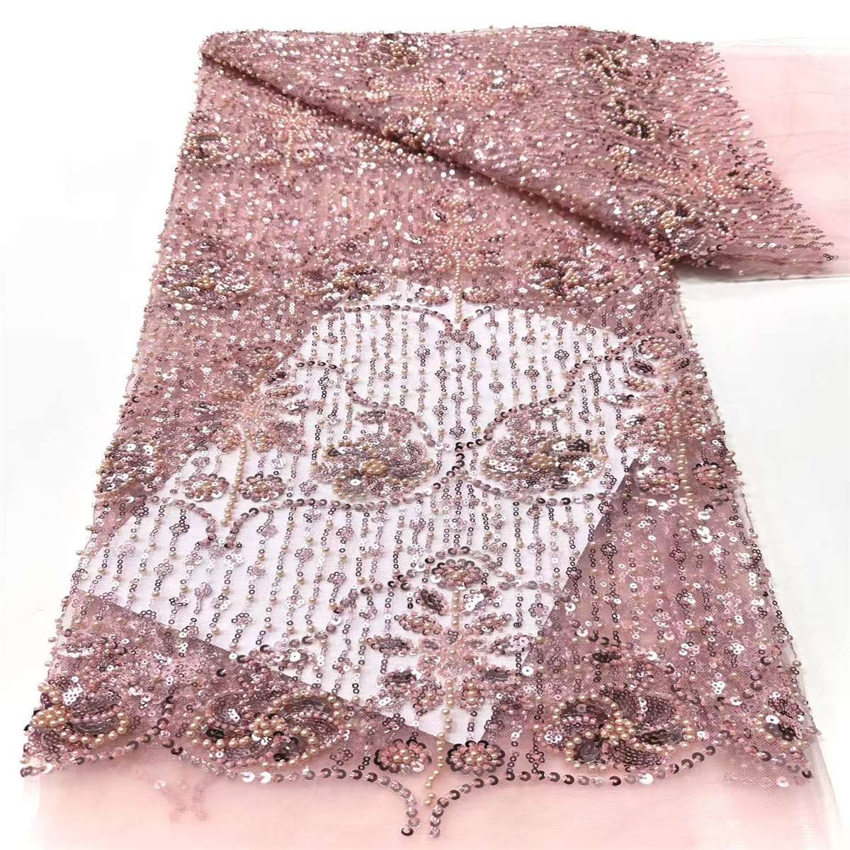Beaded Tulle Fabric - 5 Yards | COD HN756