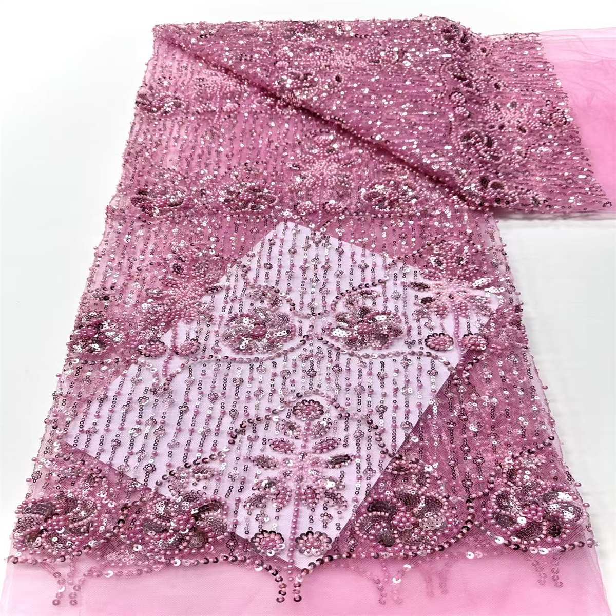 Beaded Tulle Fabric - 5 Yards | COD HN756