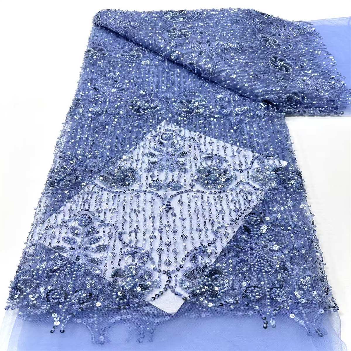 Beaded Tulle Fabric - 5 Yards | COD HN756