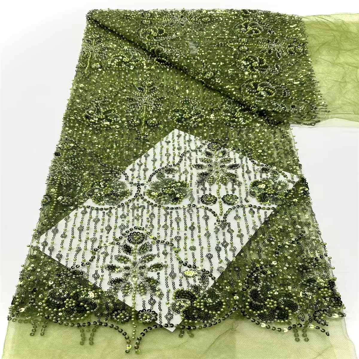 Beaded Tulle Fabric - 5 Yards | COD HN756