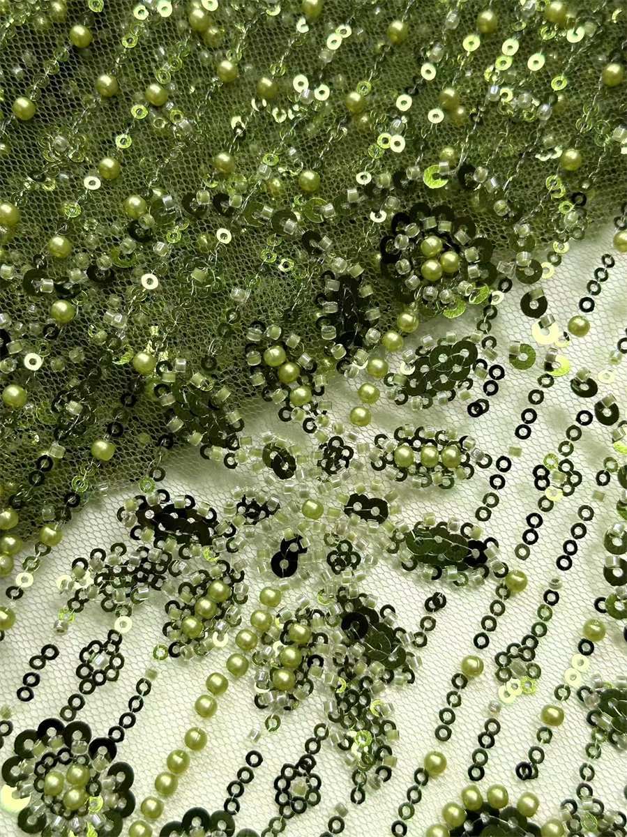 Beaded Tulle Fabric - 5 Yards | COD HN756
