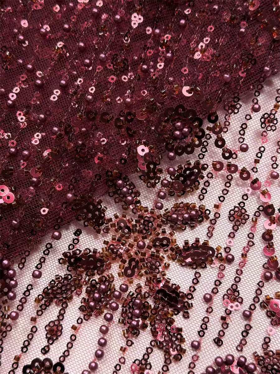 Beaded Tulle Fabric - 5 Yards | COD HN756