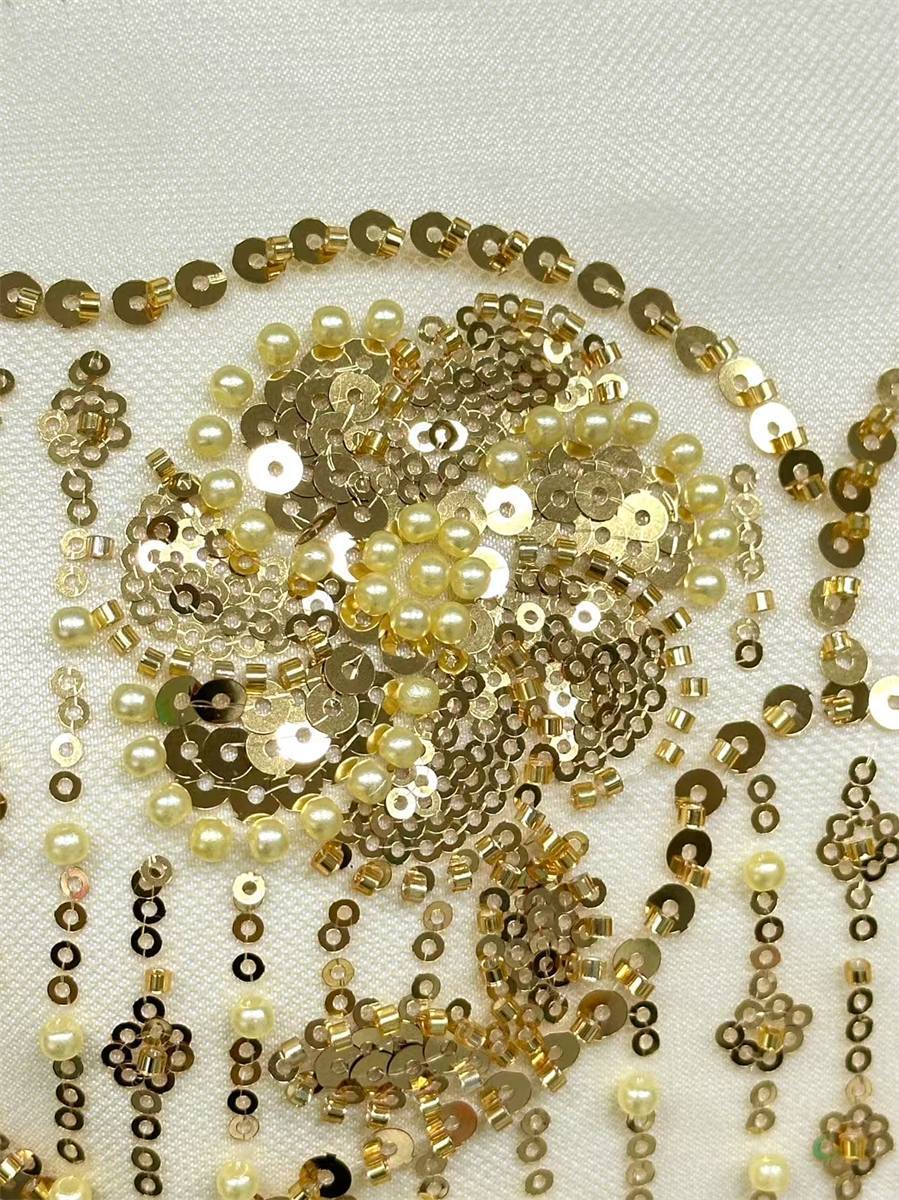Beaded Tulle Fabric - 5 Yards | COD HN756