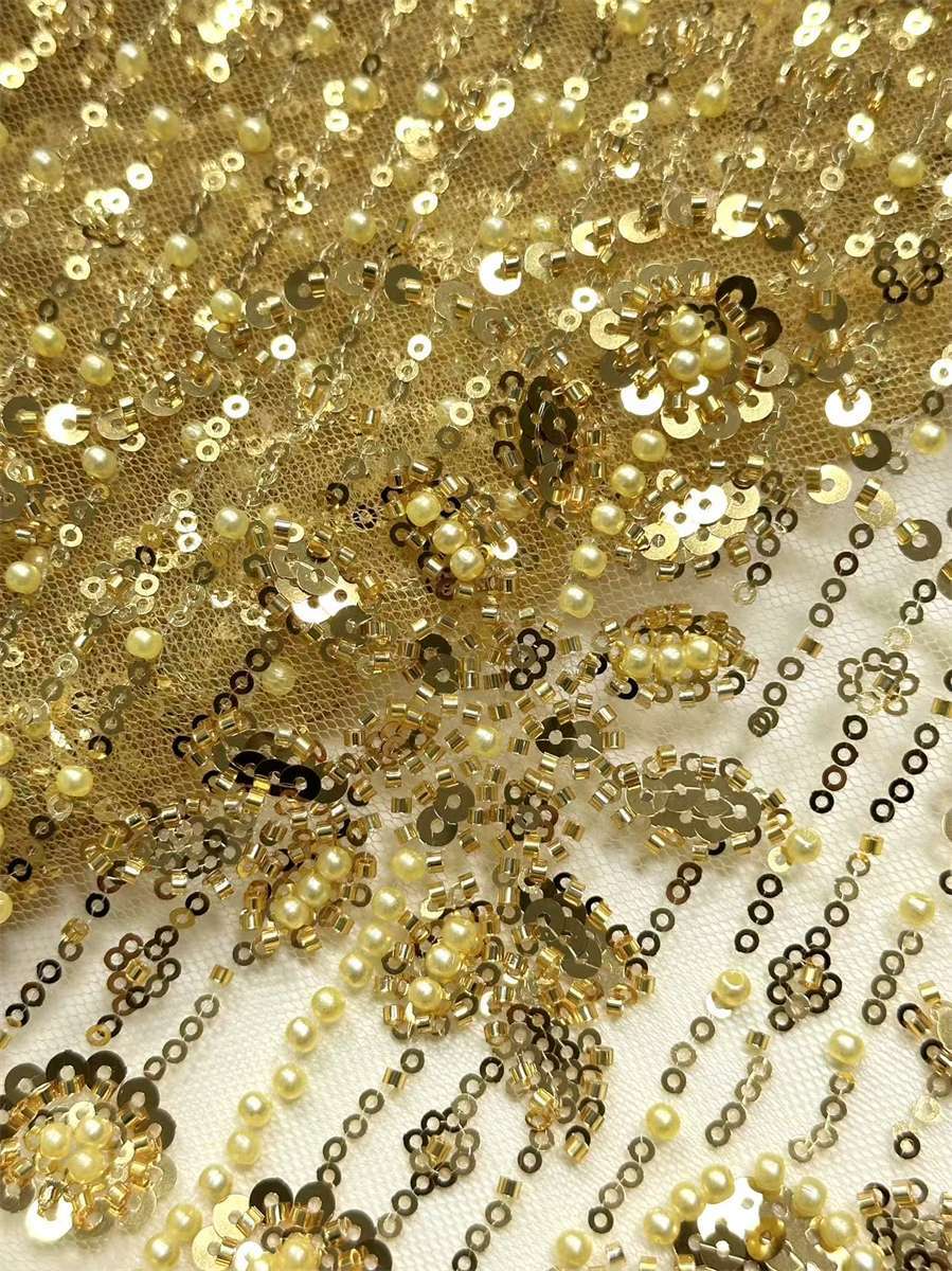 Beaded Tulle Fabric - 5 Yards | COD HN756