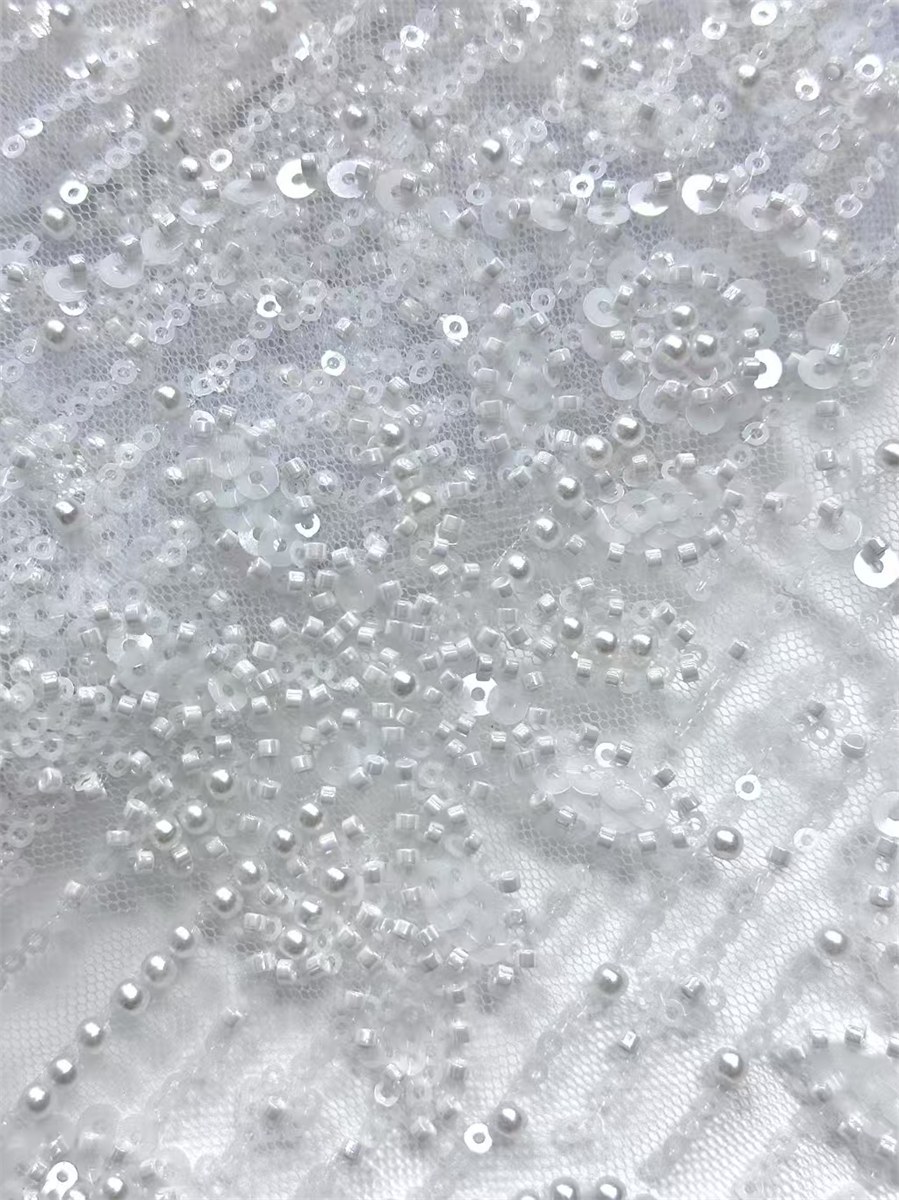 Beaded Tulle Fabric - 5 Yards | COD HN756