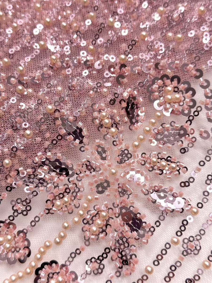 Beaded Tulle Fabric - 5 Yards | COD HN756