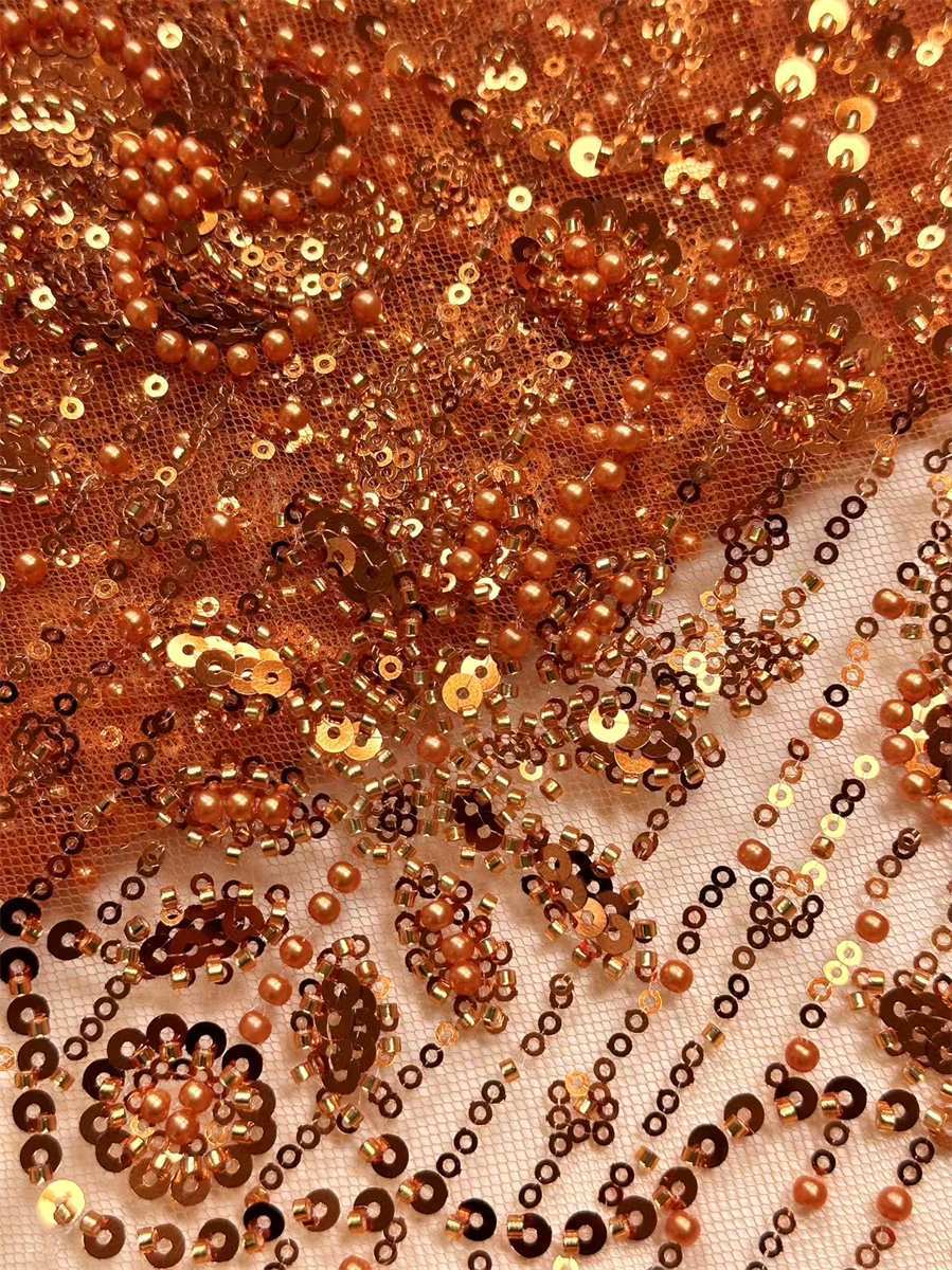 Beaded Tulle Fabric - 5 Yards | COD HN756
