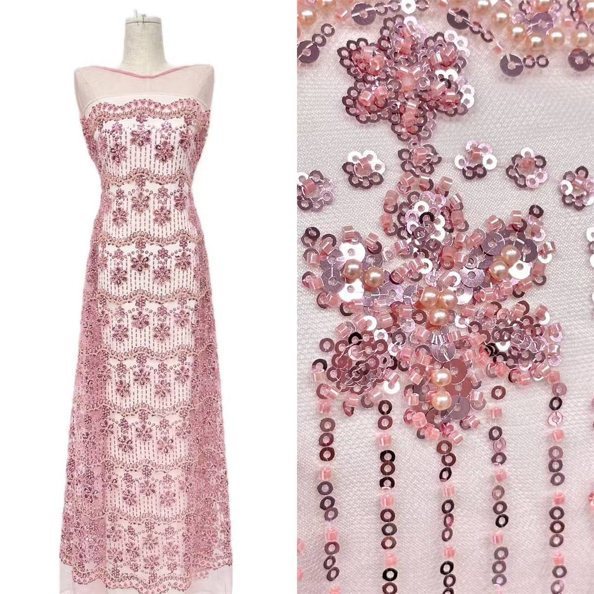 Beaded Tulle Fabric - 5 Yards | COD HN757