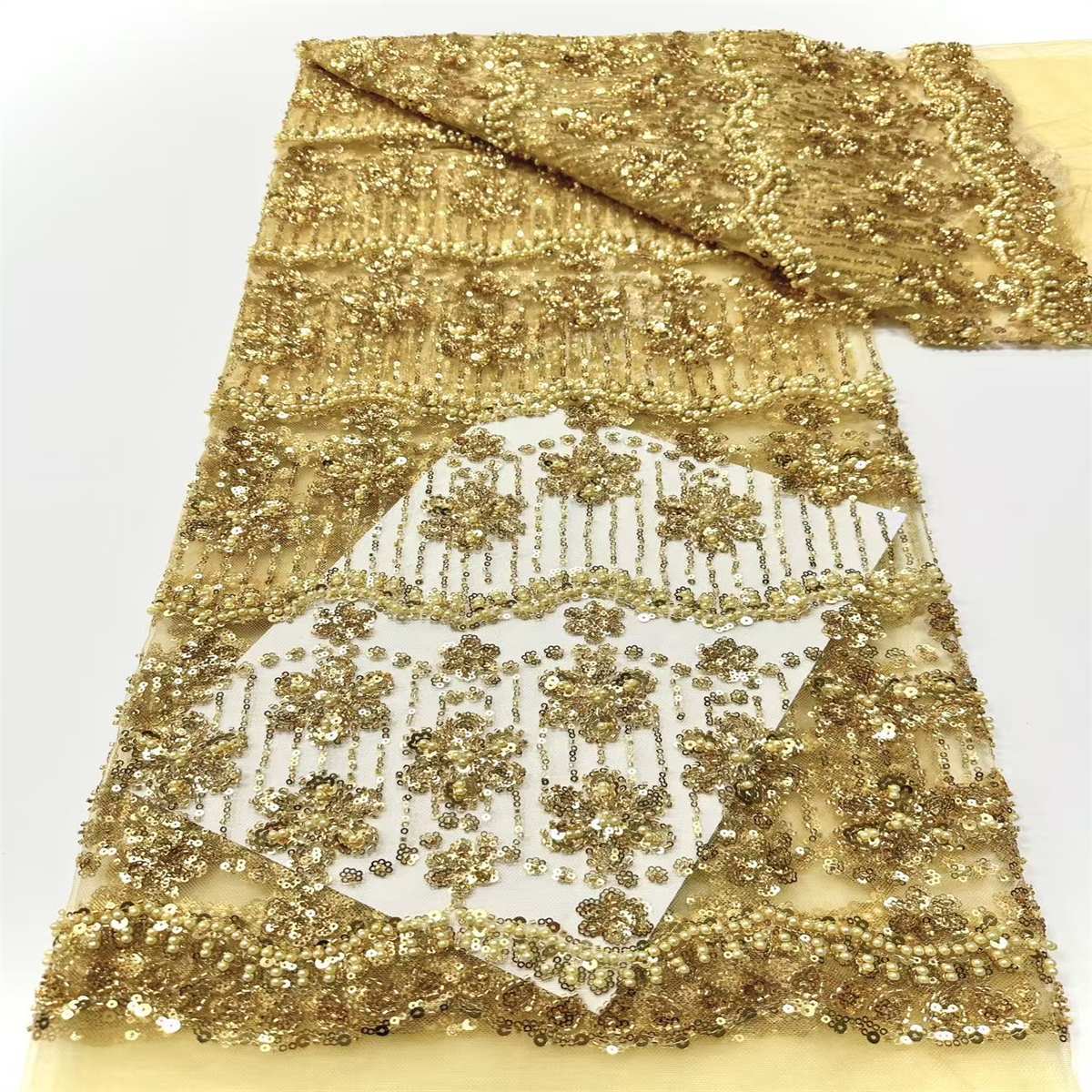Beaded Tulle Fabric - 5 Yards | COD HN757