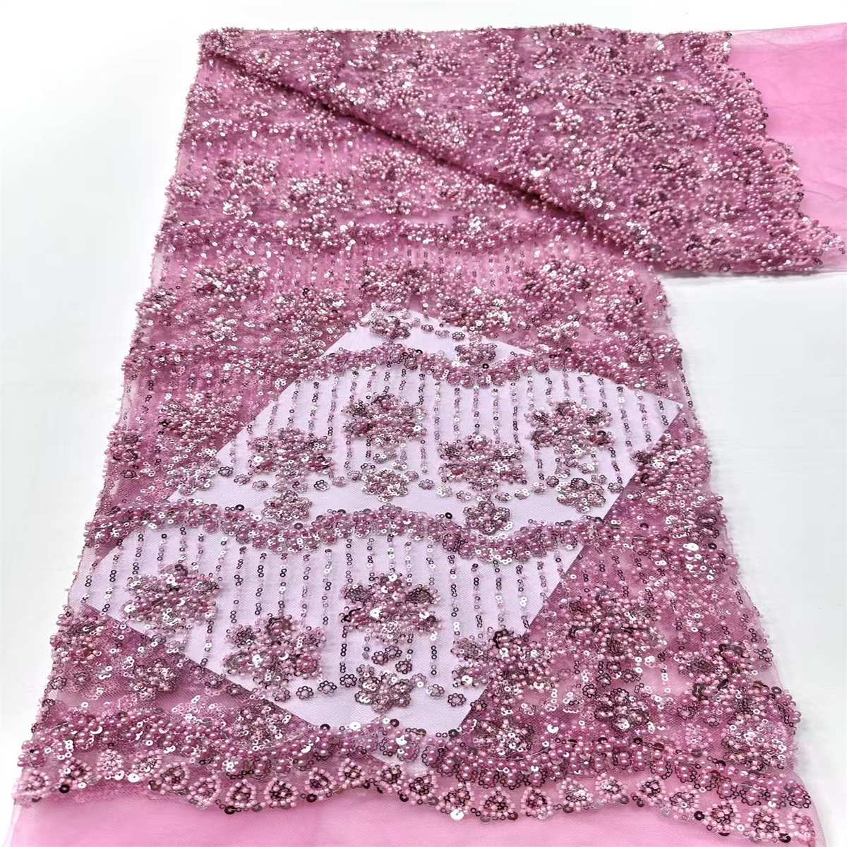Beaded Tulle Fabric - 5 Yards | COD HN757