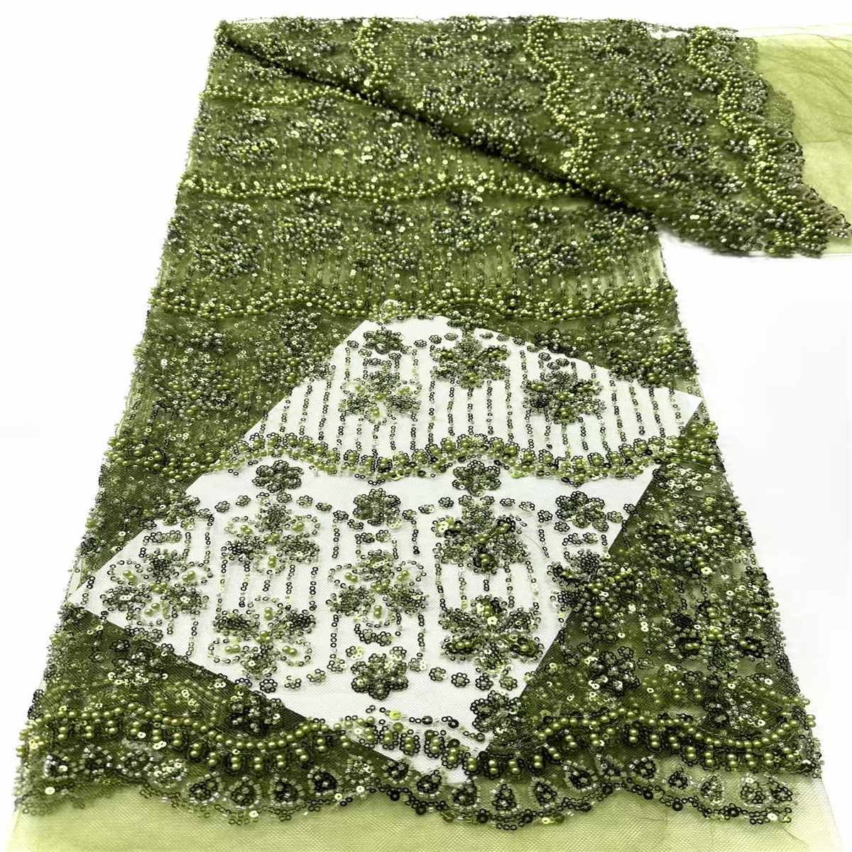 Beaded Tulle Fabric - 5 Yards | COD HN757