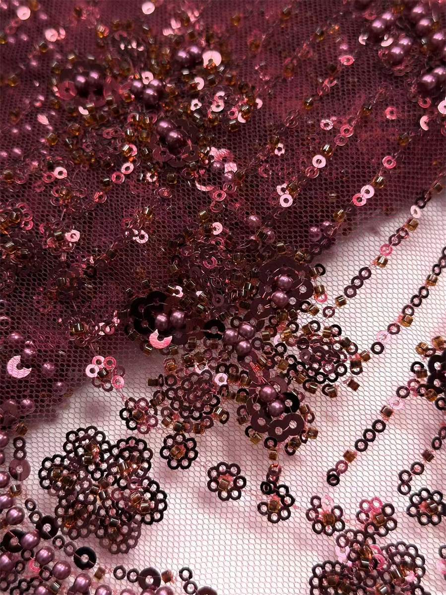 Beaded Tulle Fabric - 5 Yards | COD HN757