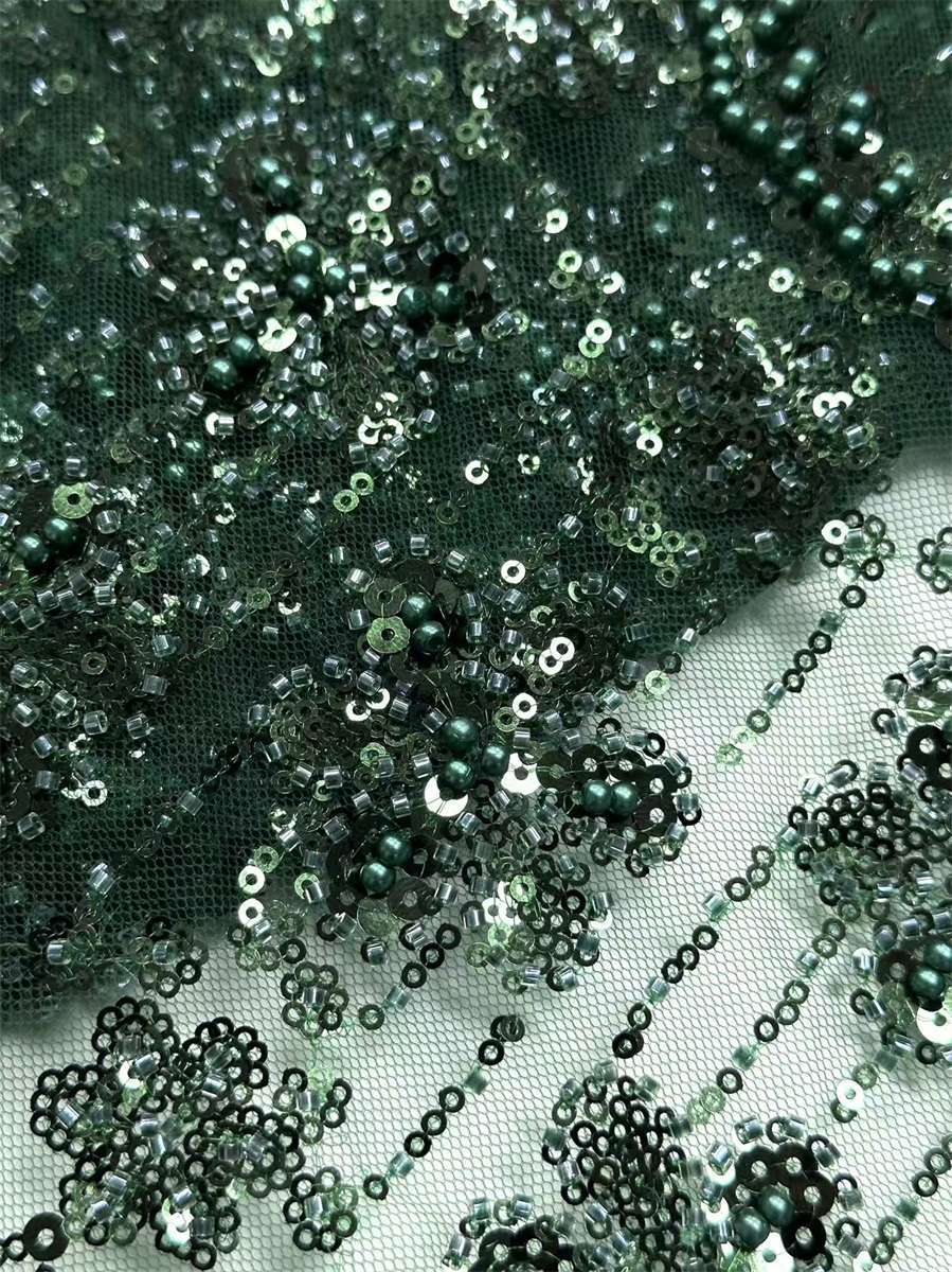Beaded Tulle Fabric - 5 Yards | COD HN757